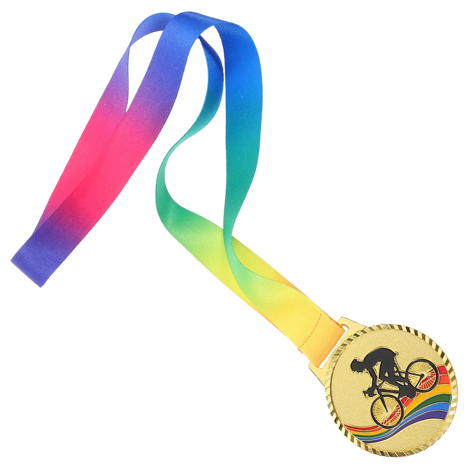 Cycling Recognition Medal Zinc Alloy Heavy Duty Gold Finish Biking Trophy Medal for Racing Events Cycling Success Awards