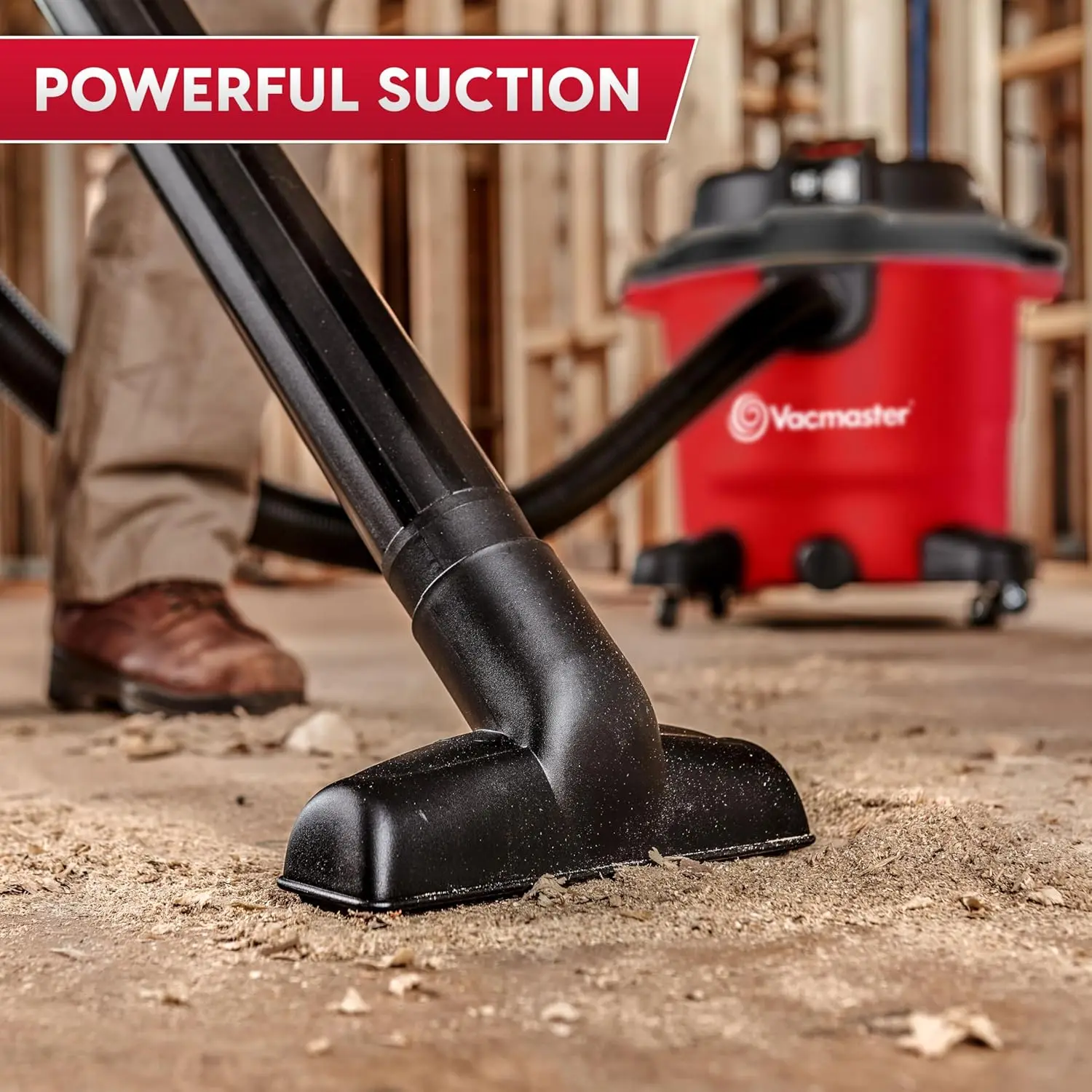 مكنسة كهربائية رطبة/جافة شديدة التحمل سعة 12 جالون مع محرك 5.5 حصان، و9 ملحقات تصل إلى 27 قدمًا للتنظيف الفعال