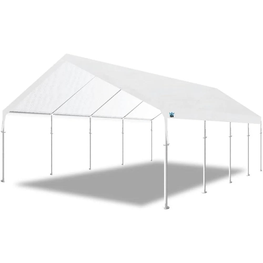 

Hercules 18-Feet by 27-Feet, 2-Inch Hammertone Steel Frame w/Buttons, 10-Leg, Carport, White