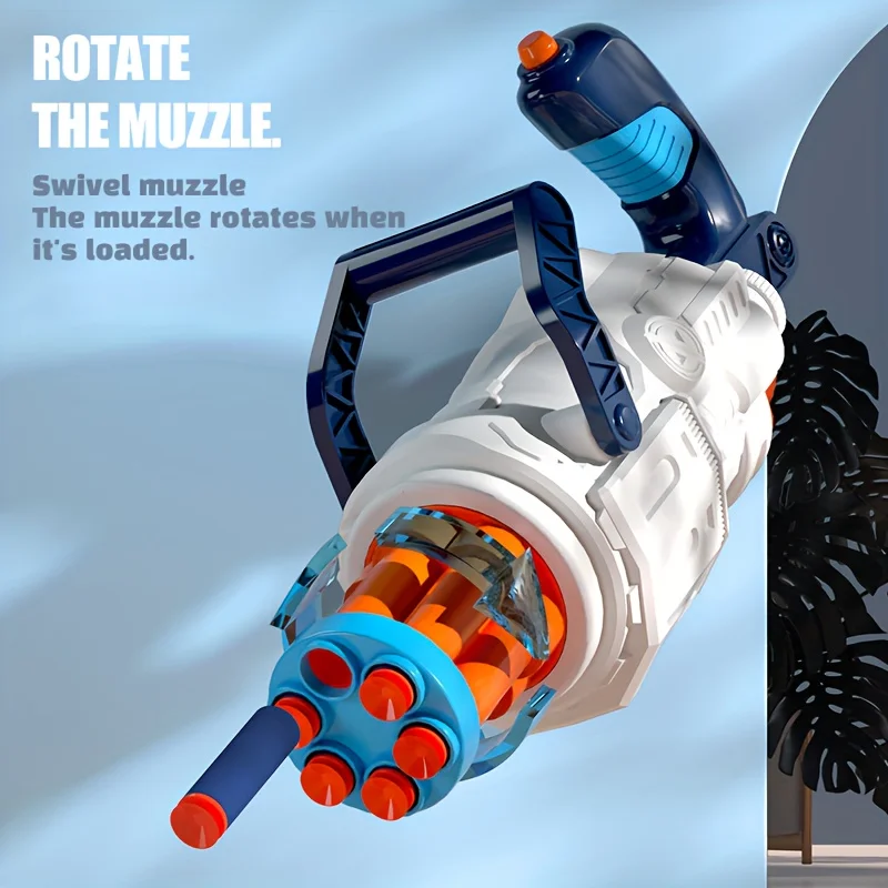 Rotating soft bullet gatling gun Manual Soft Air Gun Game Gun Safety Sponge Bullet Boys Toy Gun Halloween Christma Birthday Gift - Image 3