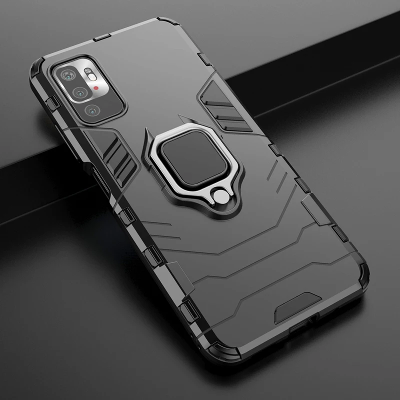 Shockproof Stand Ring Armor Case For Xiaomi Poco M3 Pro Cover PocoM3 M 3 Car Bracket Adsorption Light Slim Cover Poco M3 Cases