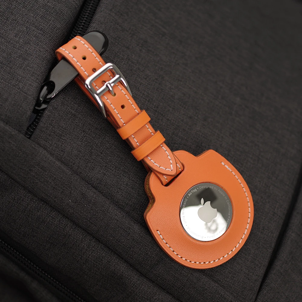 Protector Cover for AirTag Case Anti-Fall Protector Sleeve Leather Key Ring Keychain For Apple Air tag Tracker Device Shockproof