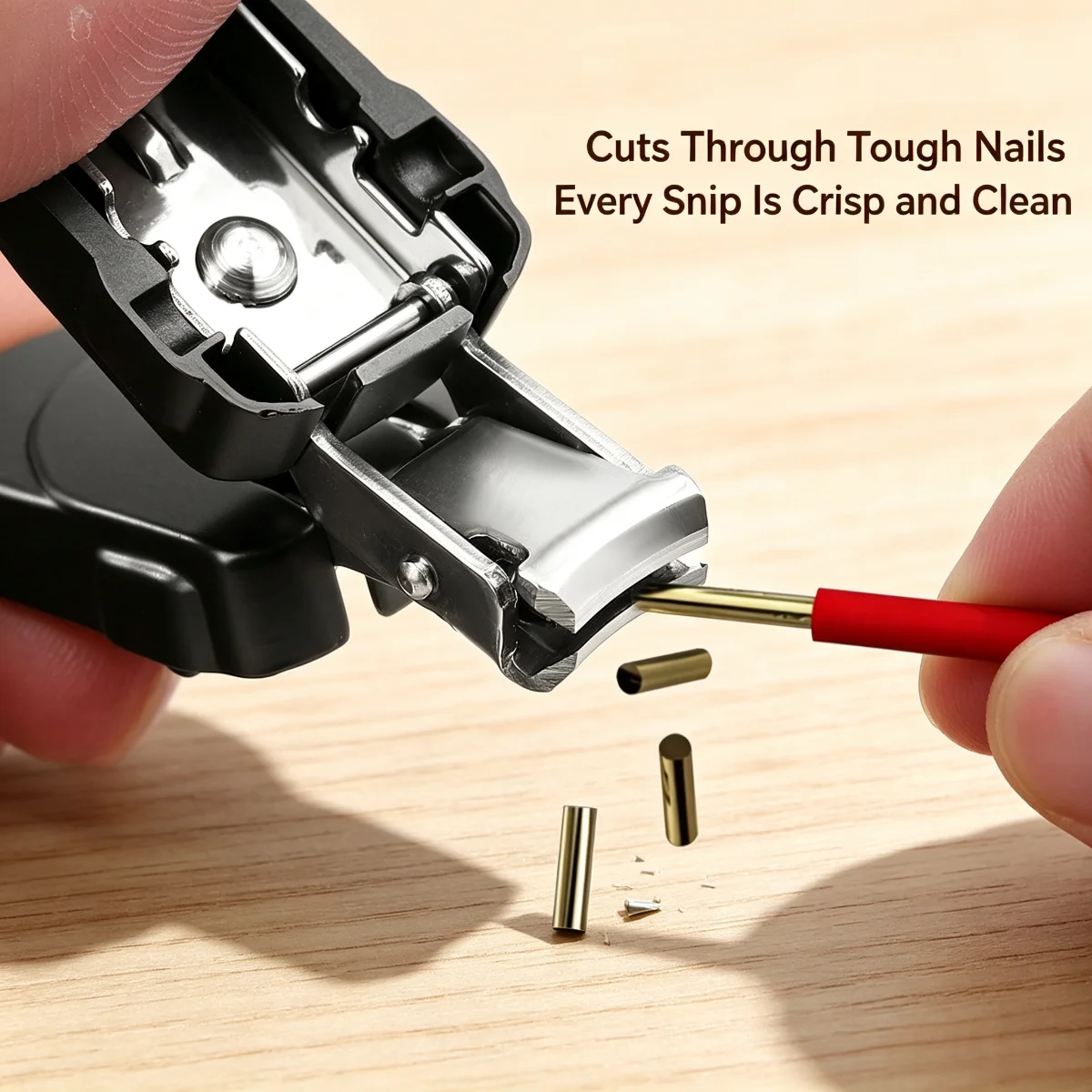 Mini-Nagelschere, tragbar, zusammenklappbar, aus Edelstahl, mit Schlüsselanhänger, ideal für Reisen, zum Schneiden von Fingernägeln und Zehennägeln, ultraskarfe Klinge, ein tolles Geschenk. – Detail 7