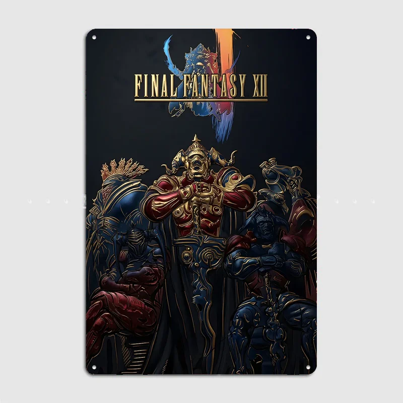 Final Fantasy XII Characters Poster Metal Sign Pub Vintage Custom Bedroom Indoor Home Wall Decor Posters Room Decoration