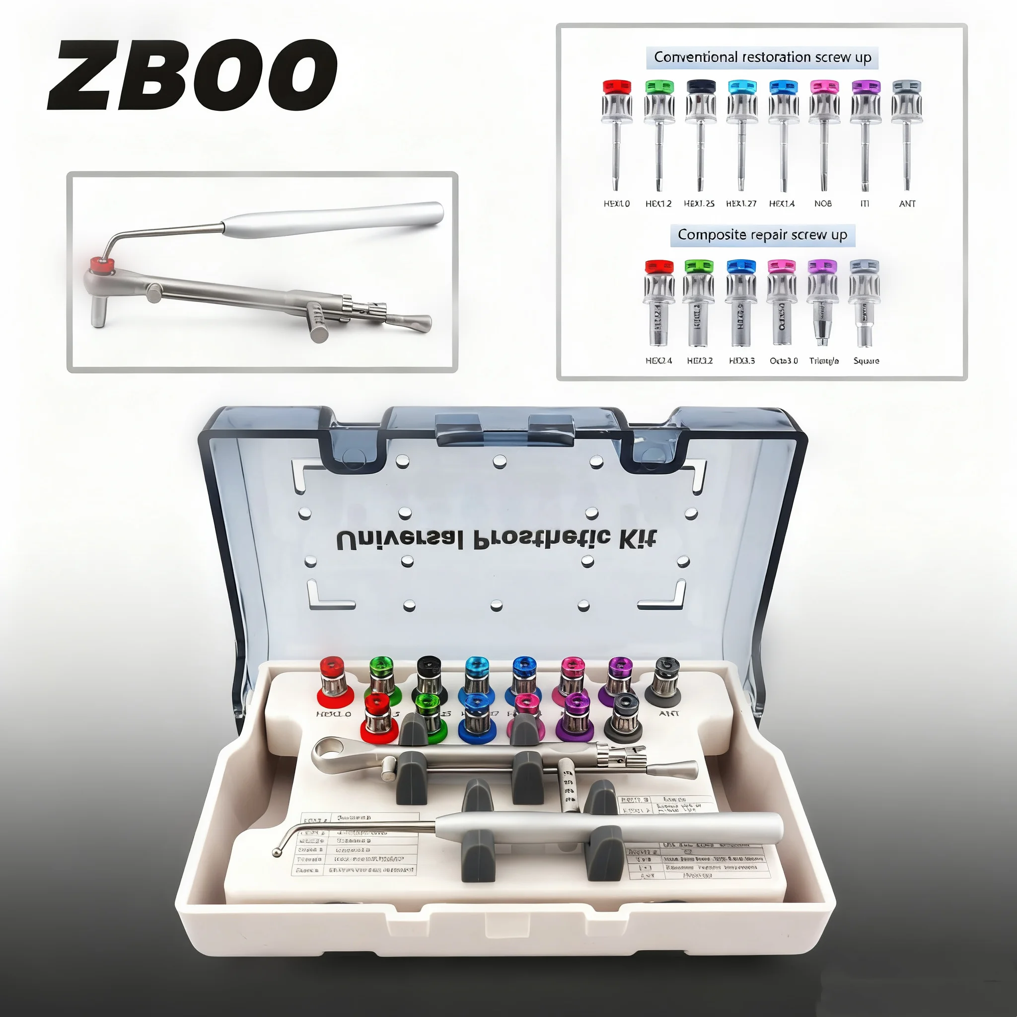 

Dental Implant Restoration Tool Kit Dental Tool Box Dental Universal Implant Torque Screwdrivers Wrench 10-70NCM Dentist Tools