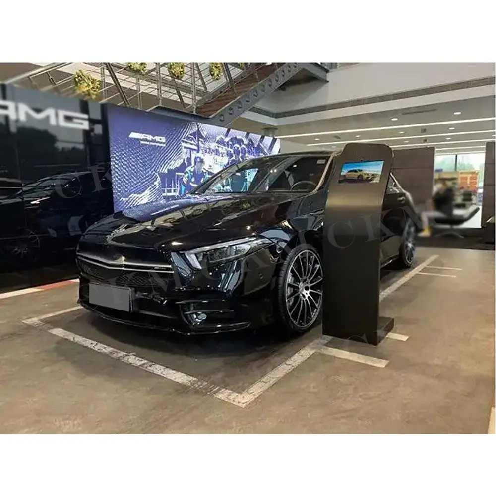 

Для Mercedes Benz A Class W177 A35 AMG Sedan 2019-2022 передний бампер, сплиттер, спойлер, боковые фартуки, ABS Carbon Look