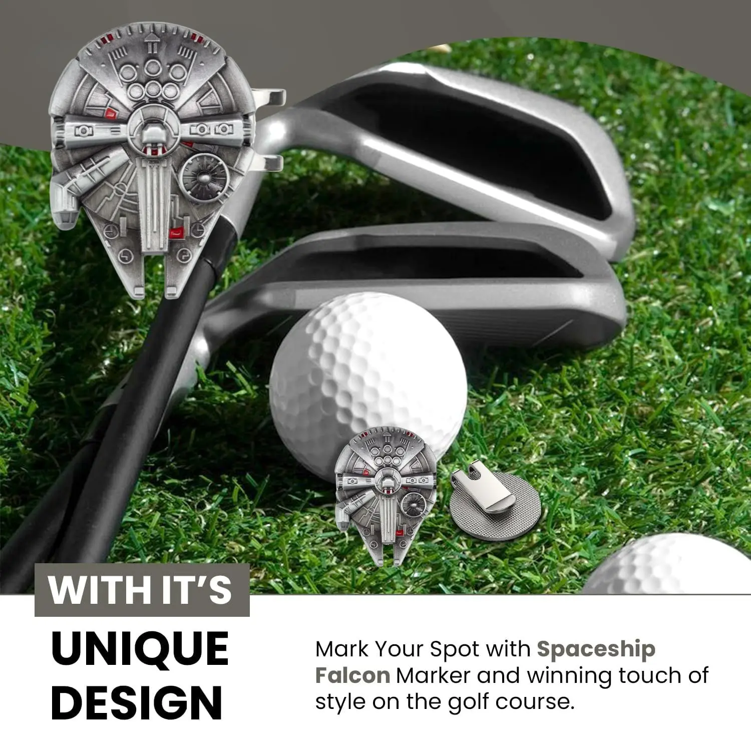 2 counts Premium Golf Ball Markers with Standard Magnetic Hat Clips, Funny Golf Ball Marker Hat Clips for Men&Women