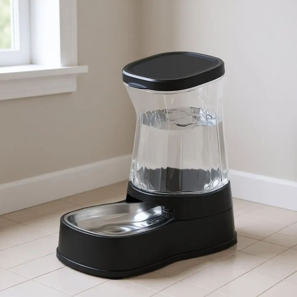 

Automatic Dog Water Dispenser Gravity Stainless Steel Waterer for Large Capacity Water Feeding Bowls for Medium & Large-Sized Do