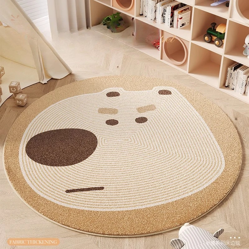 Cartoon Pattern Bedroom Decor Plush Carpet Thicken Washable Rug Cute Round Carpets for Living Room Fluffy Soft Lounge Floor Mat