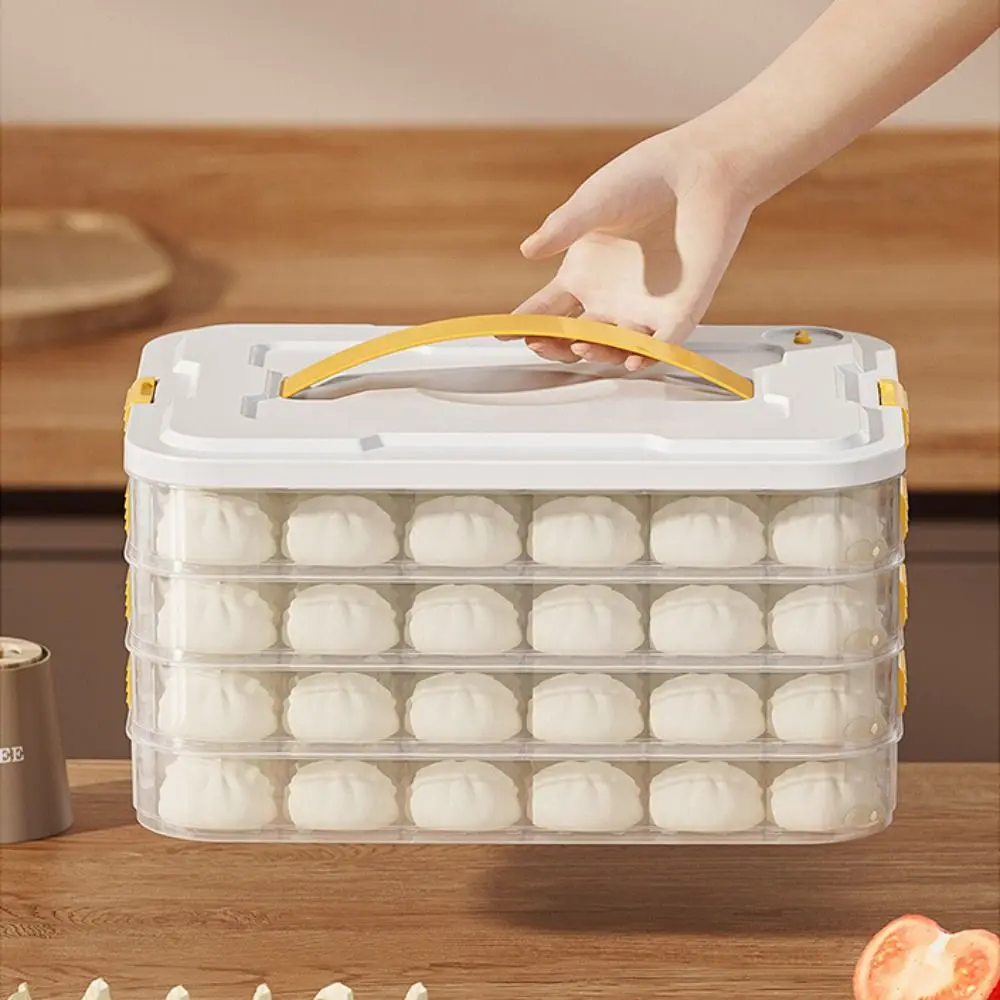 Multi-Layer Dumpling Storage Box Fresh Keeping Large Capacity Refrigerator Box Sealed 1/2/3/4/ Layers Freezer Box Home Kitchen