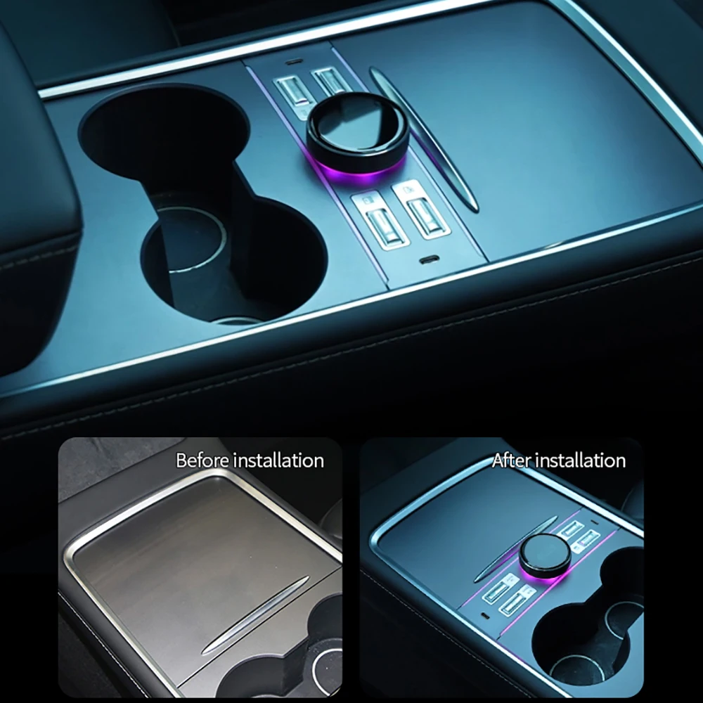 LCD Intelligent Physical Button Knob AC Control Passenger Seat Control USB Type-C Fast Charger for Tesla Model Y 3 New Y Juniper - view 3