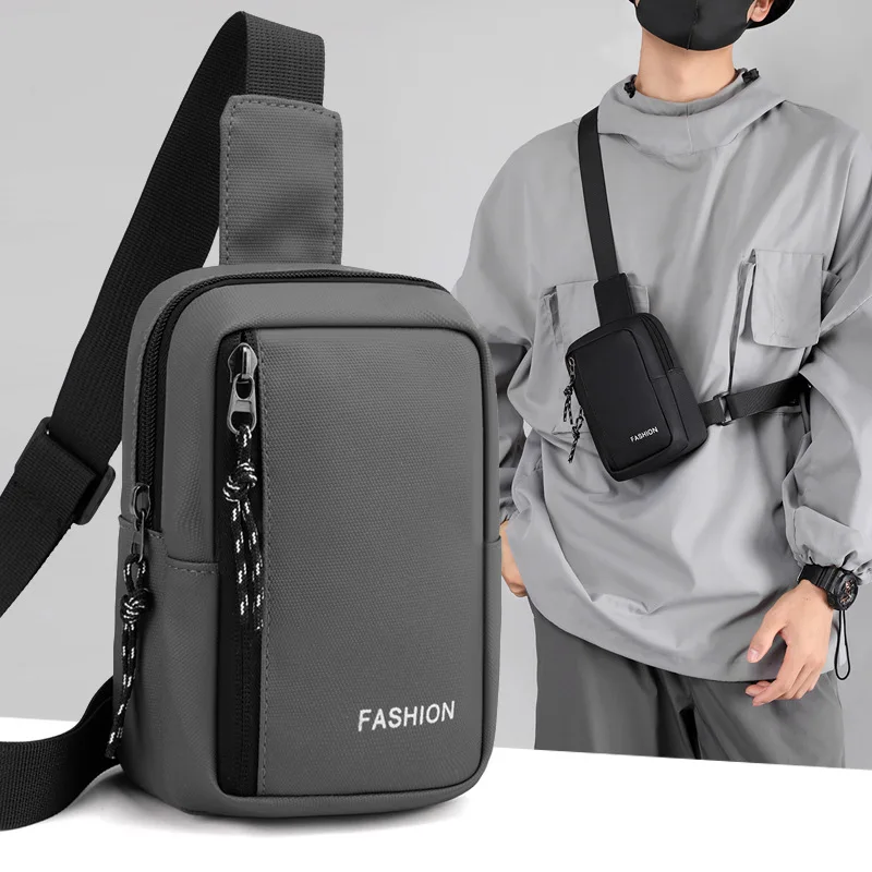 Bolso de pecho impermeable para hombre, riñonera grande a la moda para viaje al aire libre y trabajo