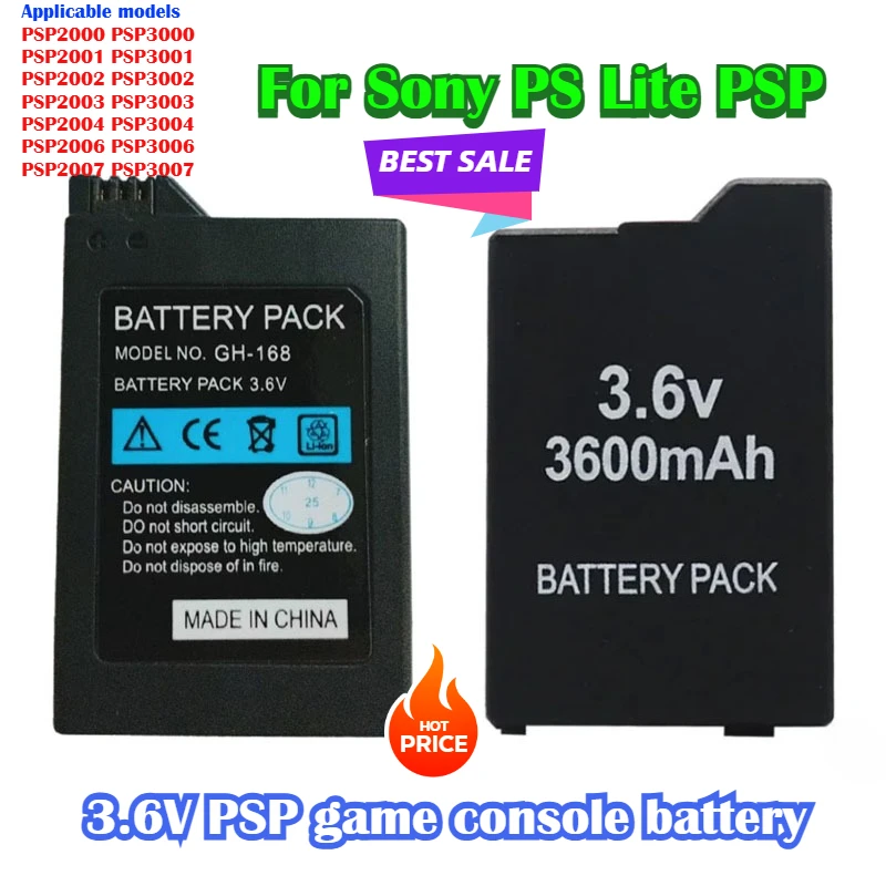 

Replace Ostent 2400mAh/3600mAh 3.6V Li-ion Battery Pack Sony PSP 2000/3000 PSP-S110 Gaming Consoles Rechargeable Host Batteries