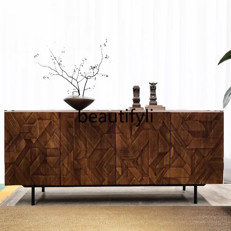 Nordic Italian Simple Modern Side Cabinet Locker Carved Side Cabinet TV Cabinet Customization