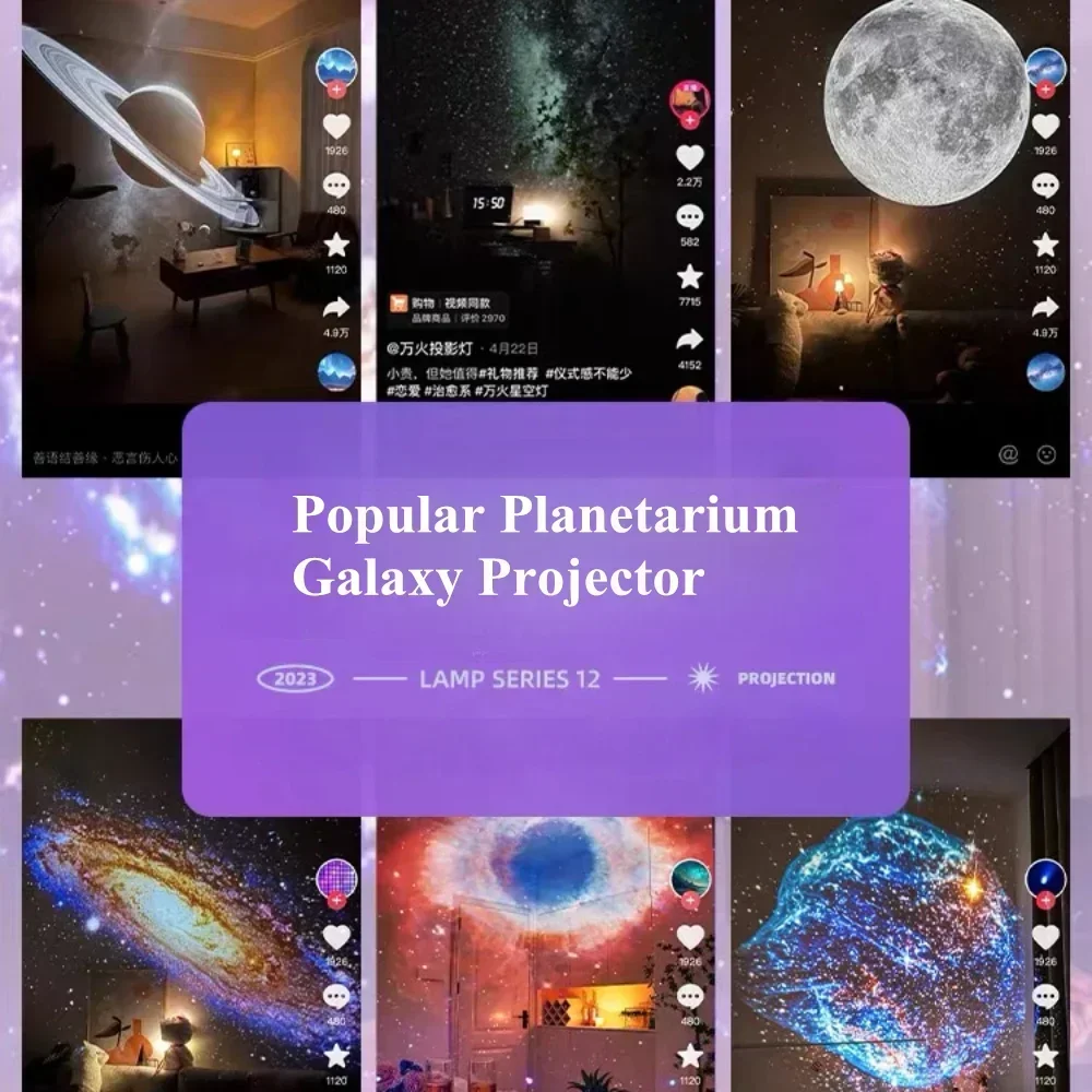 Christmas LED Star Night Lights Bluetooth Galaxy Projector Rotate Planetarium Starry Sky Projector Night Lamp Kids Room Decor