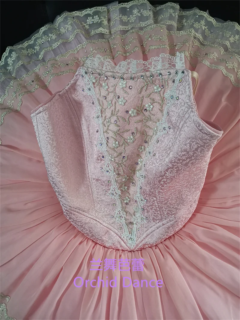 Costumes Tutu de Ballet rose du lac des cygnes pour femmes et adultes, vêtements de Performance professionnels à fleurs de haute qualité pour filles