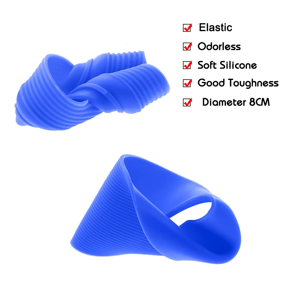 2Pc/Set 8cm 15 Colour Threaded Soft Silicone Cup Sleeve And Bottom Suit Heat Insulated Anti Slip Good Toughnes Odorless Elastic