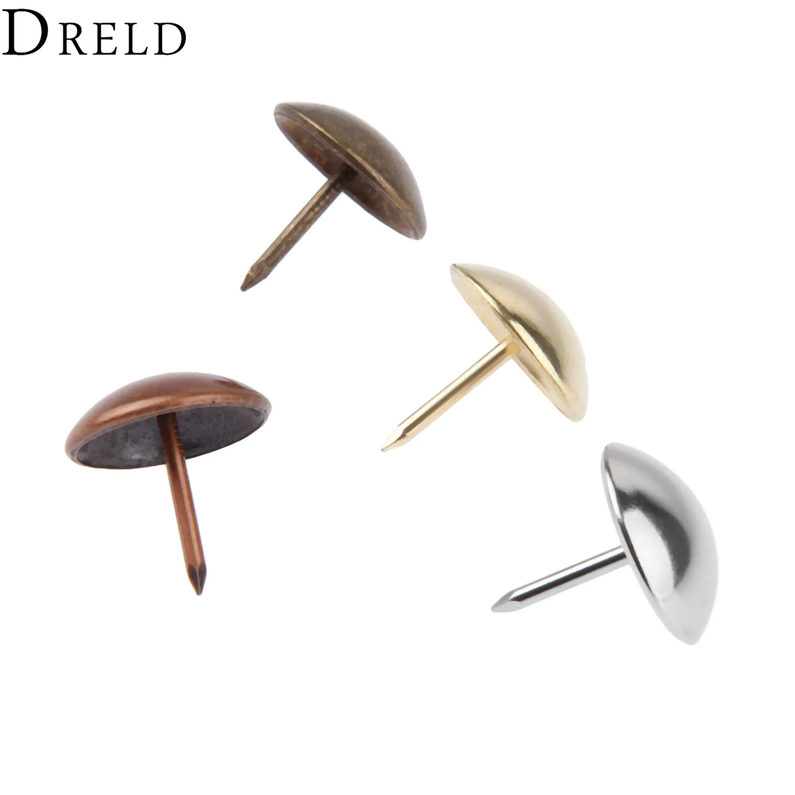 DRELD 20Pcs Vintage Decorative Upholstery Nail Jewelry Gift Case Box Sofa Furniture Tack Stud Pushpin Doornail Hardware 19x20mm