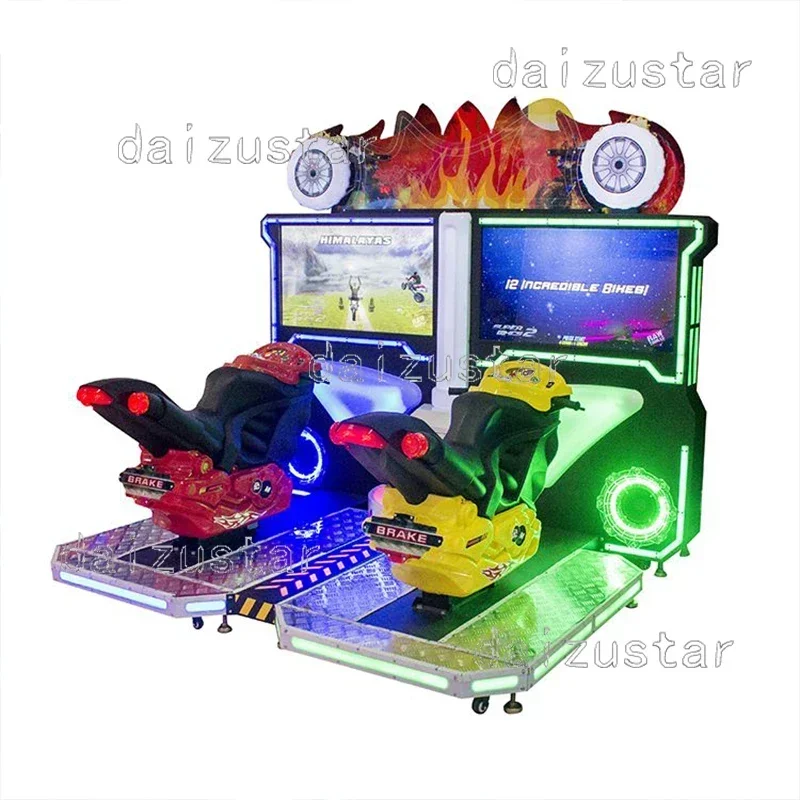 Two-person connection FF luxury motorcycle racing game machine Adult coin-operated simulator Large video game city entertainment