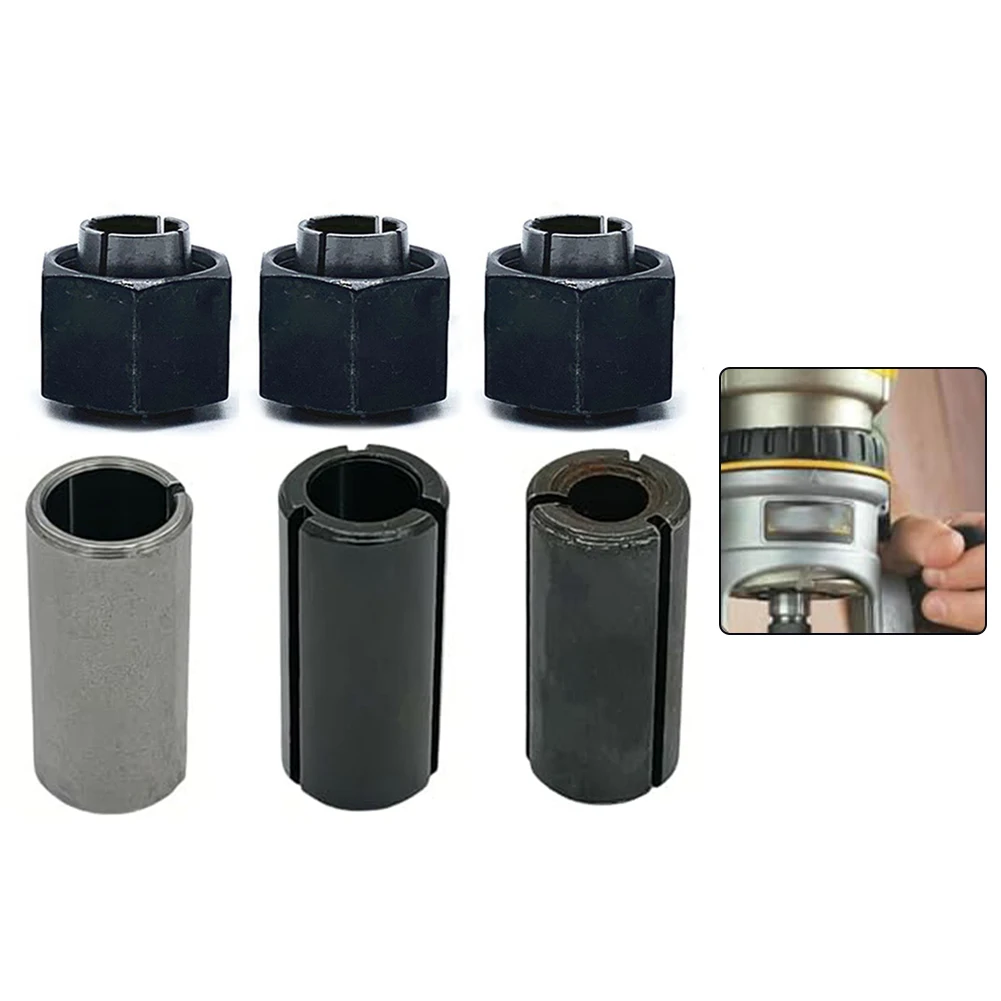 /Collet /And /Nut Set 1/4 1/2 12mm With Reducer Sleeves For DW616 DW618 DW621 Router Replacement Parts