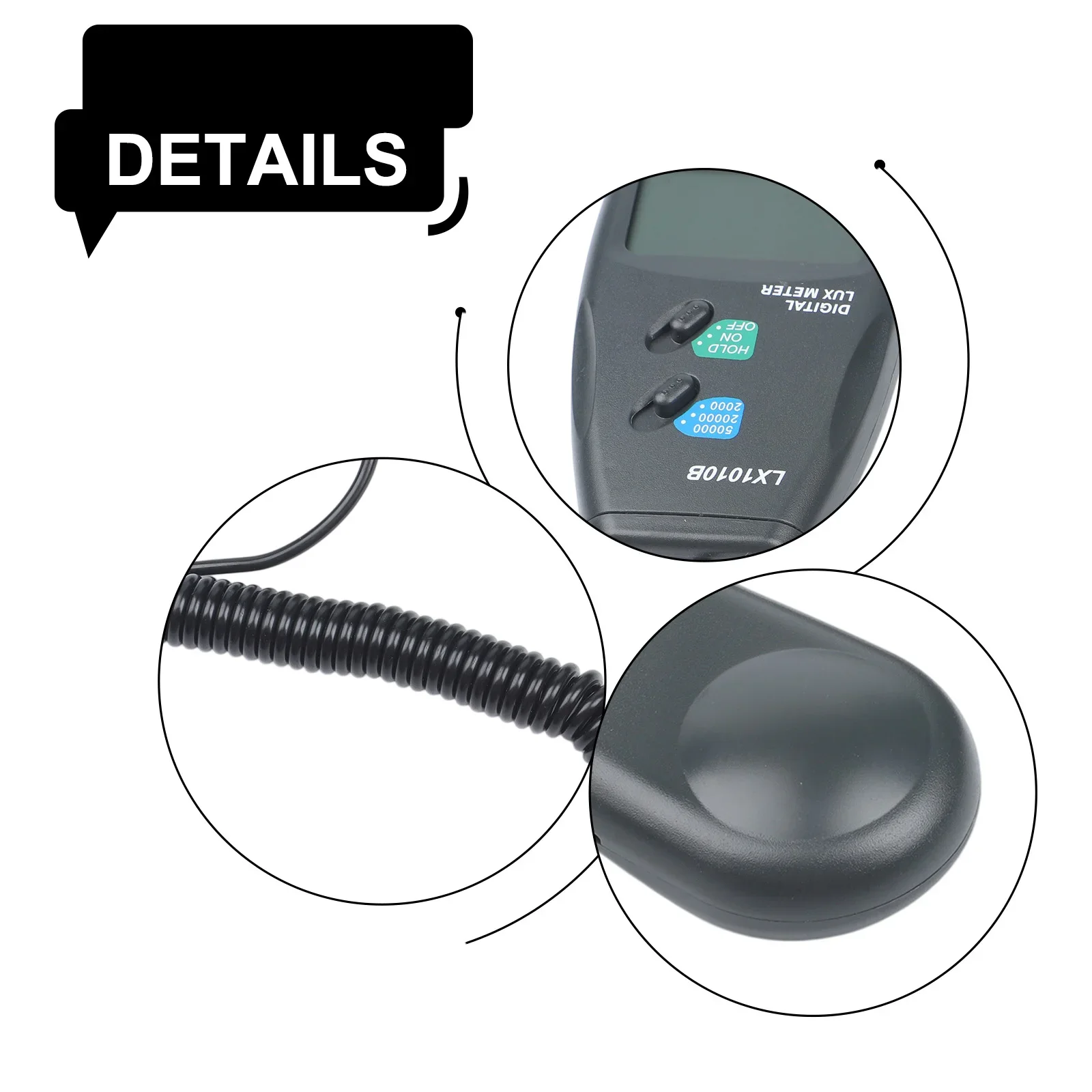 Digital Lux Meter LX1010B High Accuracy 1-50000 Range LED Light Tester With Data Hold Function For Industrial Measurement Tool