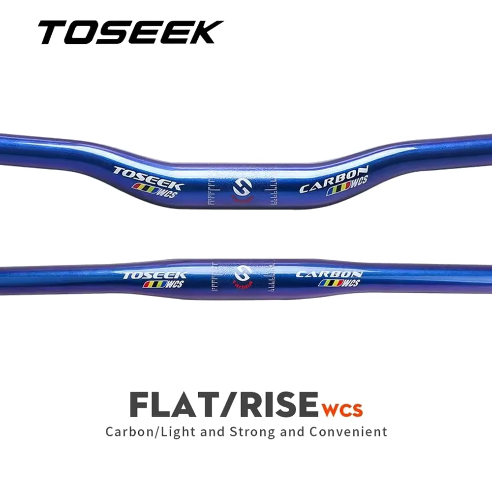 

TOSEEK WCS Carbon Fiber Handlebar MTB Bicycle HandleBars Mountain Bike Handle Bar 31.8mm Rise or Flat Bar Width 580mm-760mm