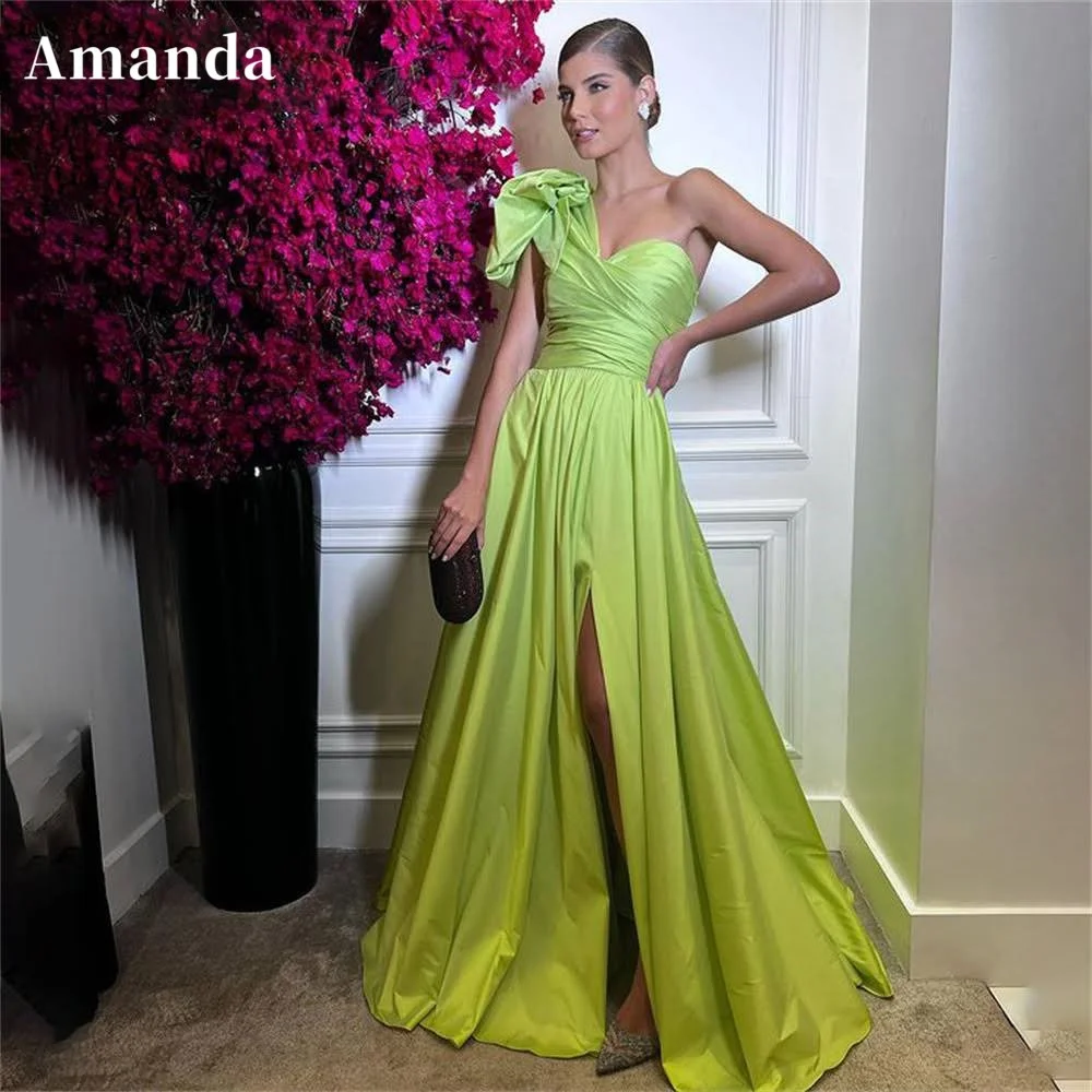 Amanda Elegantly Floor Lenght  فساتين سهره فاخره2023  Nobility A-line Prom Dresses Sexy Tube Top One Shoulder Vestidos De Noche