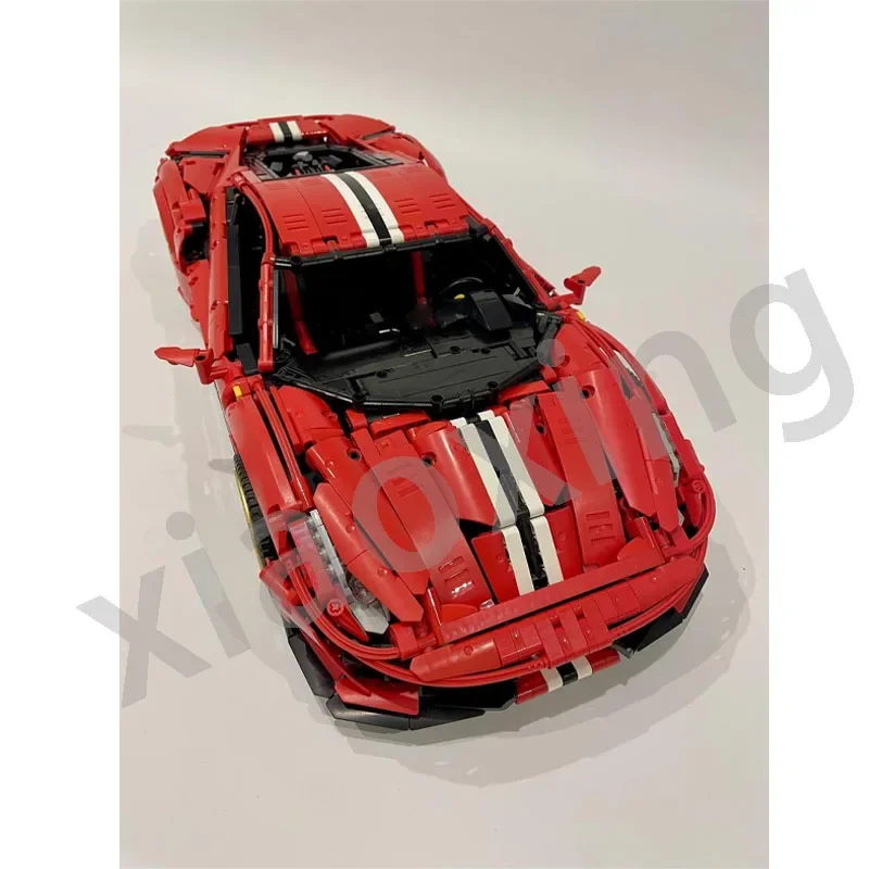 2023 Anniversary Red New Supercar MOC-89859  488GT Electric Supercar Building Block Model 3452 Parts Kids Birthday Toy Gift