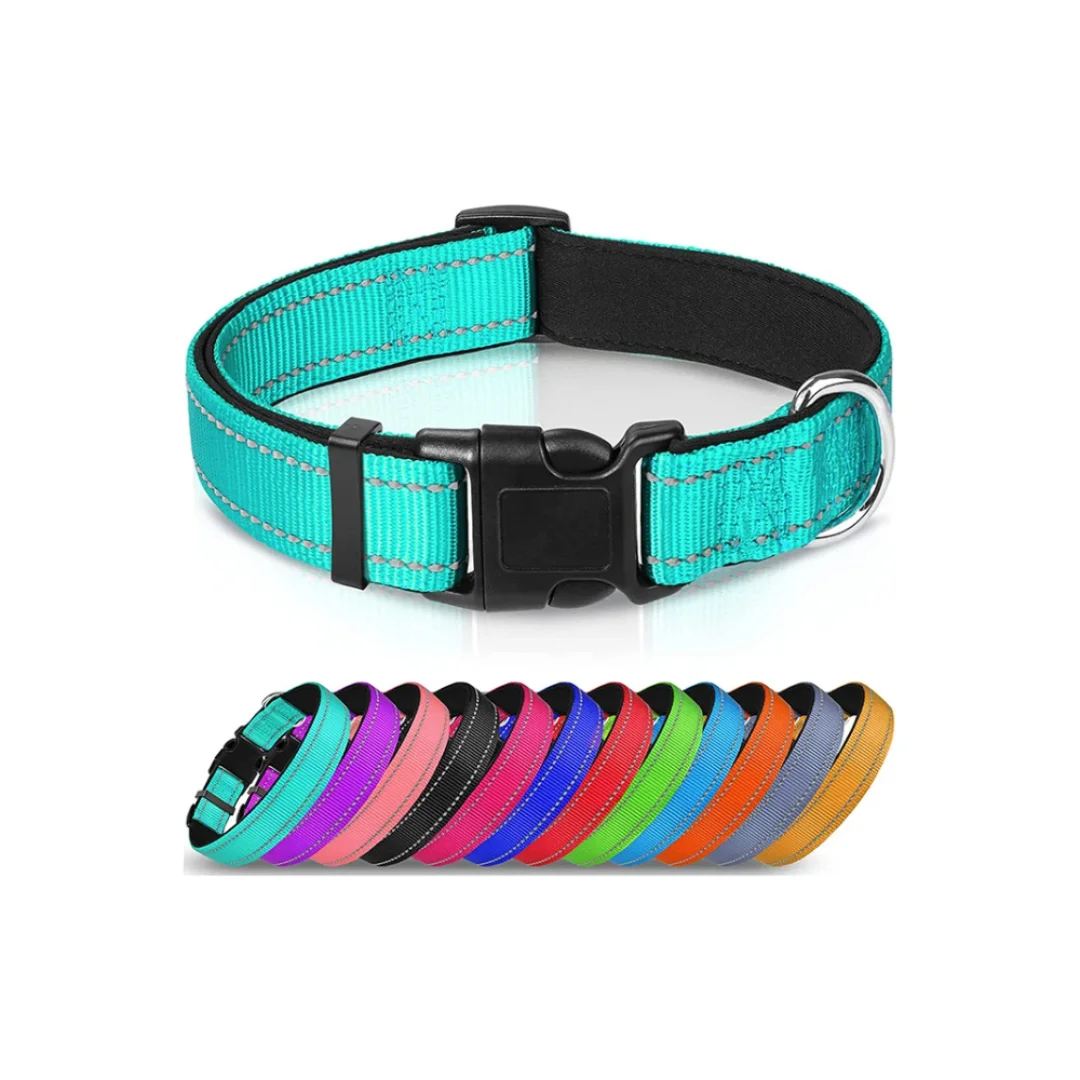 

Reflective Dog Collar For Medium Large Dogs Soft Neoprene Padded Nylon Sturdy Adjustable Pets Collar for Medium Large Dogs