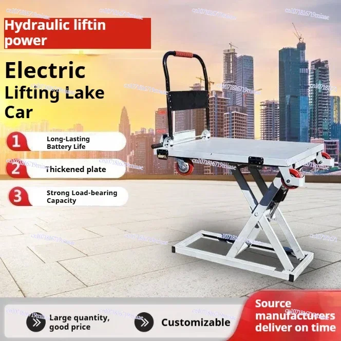 Heavy Duty 300Kg 500Kg Cargo Hydraulic Electric Scissor Lift Platform Table Trolley Hand Flatbed Truck Cart view 3