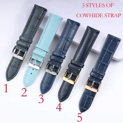 Quick Release Genuine leather watchband 18mm 20mm 22mm for IWC/ Omega /CitizenBlue Leather watch Strap Bracelet wristband