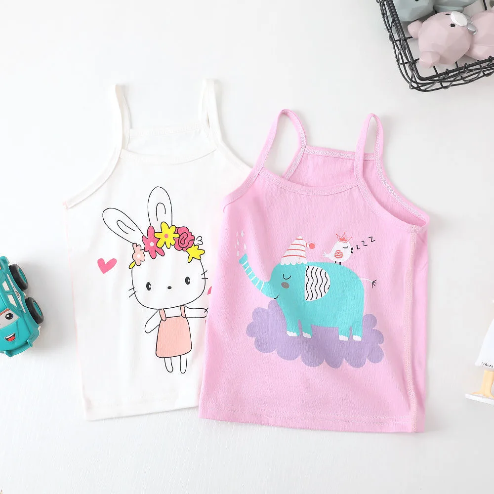 Two-piece baby vest summer cotton thin section girl baby child breathable bottoming children\'s sleeveless T-shirt