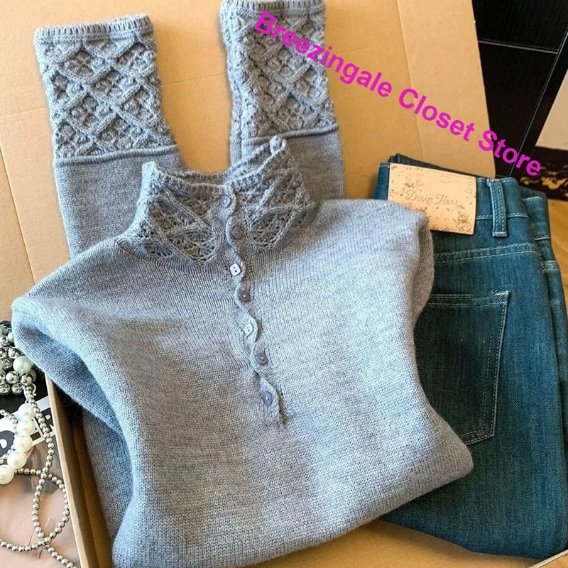 Korean Retro Super Good-looking Semi-turtle Neck Women's Autumn and Winter New Loose Sweaters Thickened with Bottoming Tops.