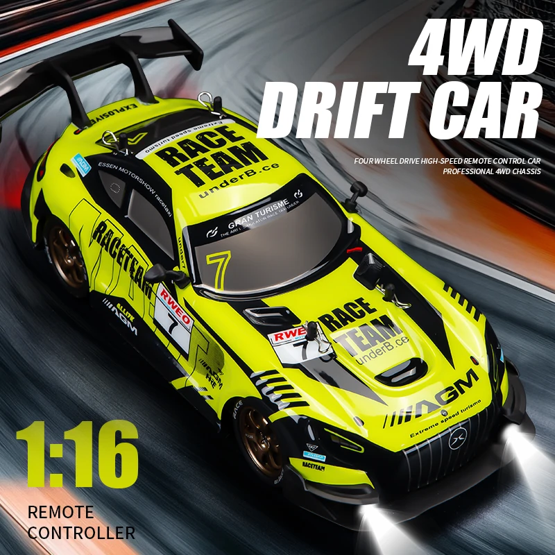 1: 16 Four-Wheel Drive Remote Control Car Simulation Headlight Variable Speed Drift Racing Car Children's Electric Toy Car Model