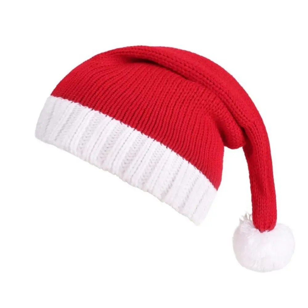 Fashion Merry Christmas Hat Christmas Knitted Hat Stripe Warm Woolen Hat Green Red Crochet Santa Beanie Hat Christmas