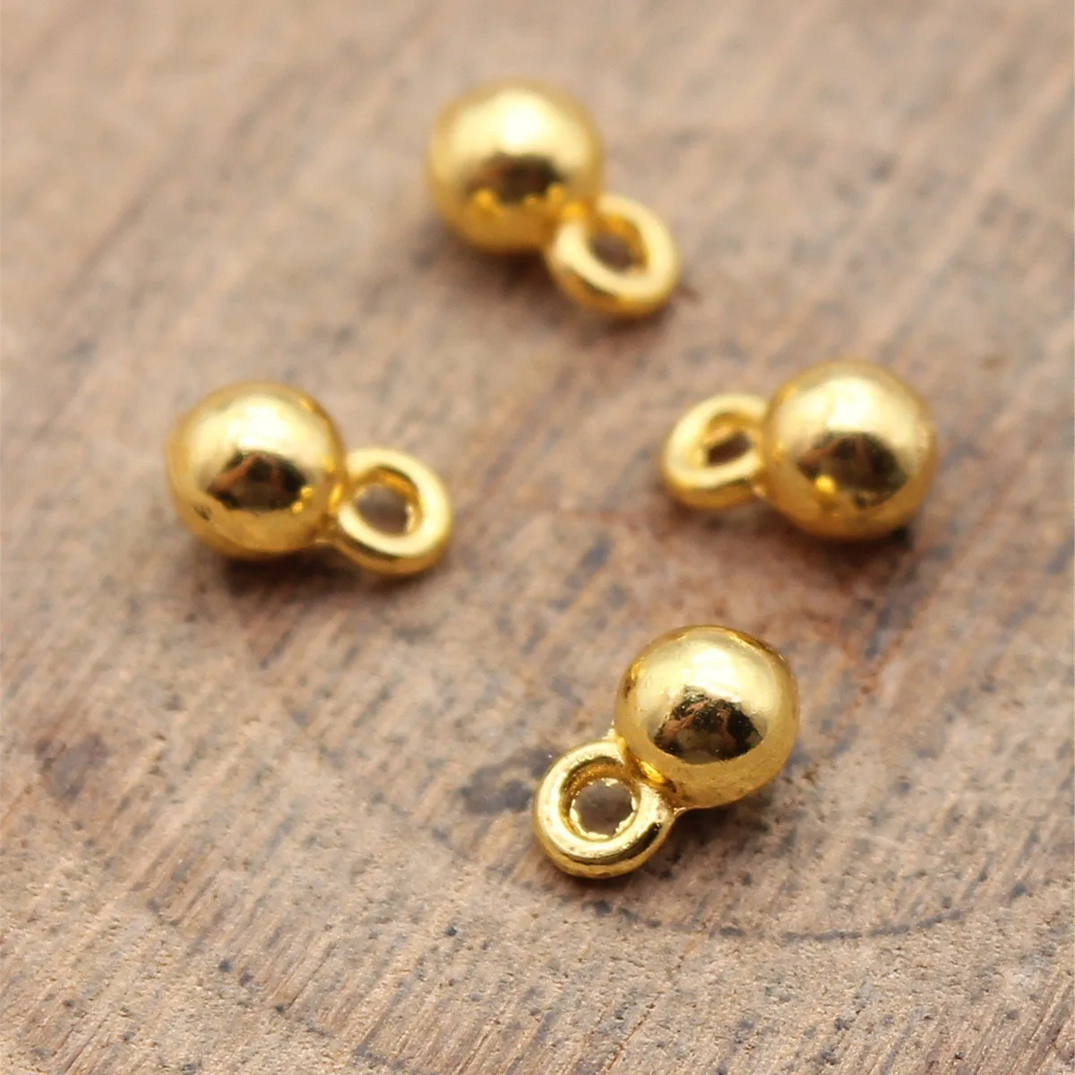 40pcs 4x6mm 3 Colors Gold Color Antique Silver Color Antique Bronze Color Small Ball Charms Jewelry Making Accessories