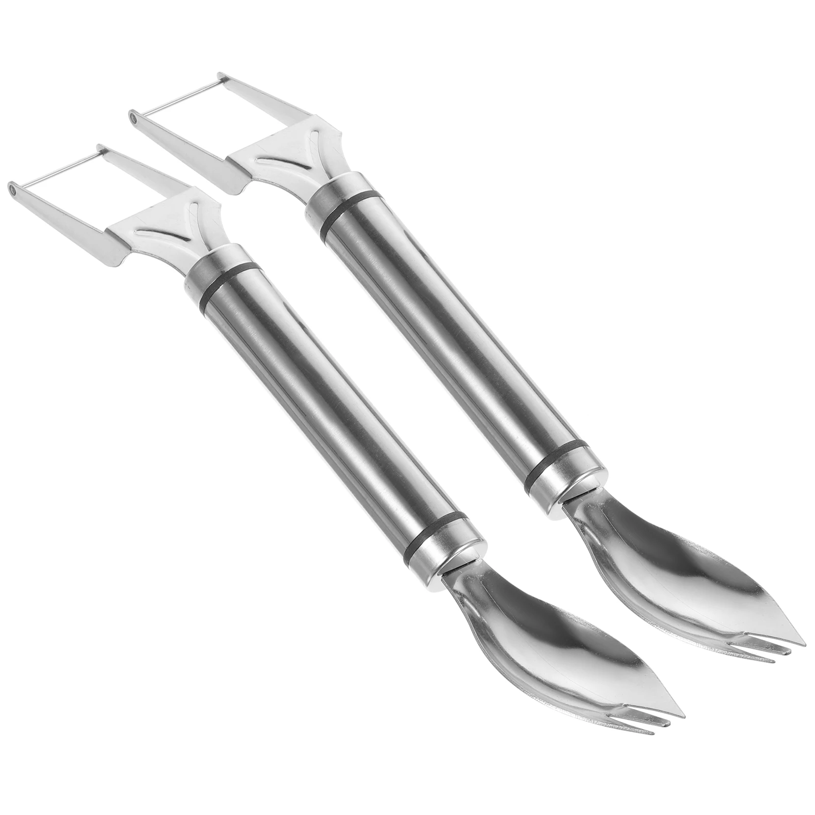 

2pcs Fruit Vegetable Digger Stainless Steel Watermelon Slicer Fork Spoon Tool Wedger Splitter Kitchen Gadgets Fruit Salad