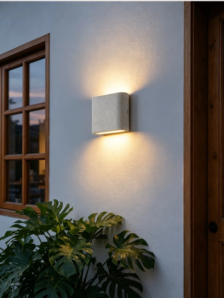Cement Wall Lamp Industrial style Waterproof LED wall light square Terrazzo wall Sconce Modern Indoor/Outdoor Decor Up Down Glow