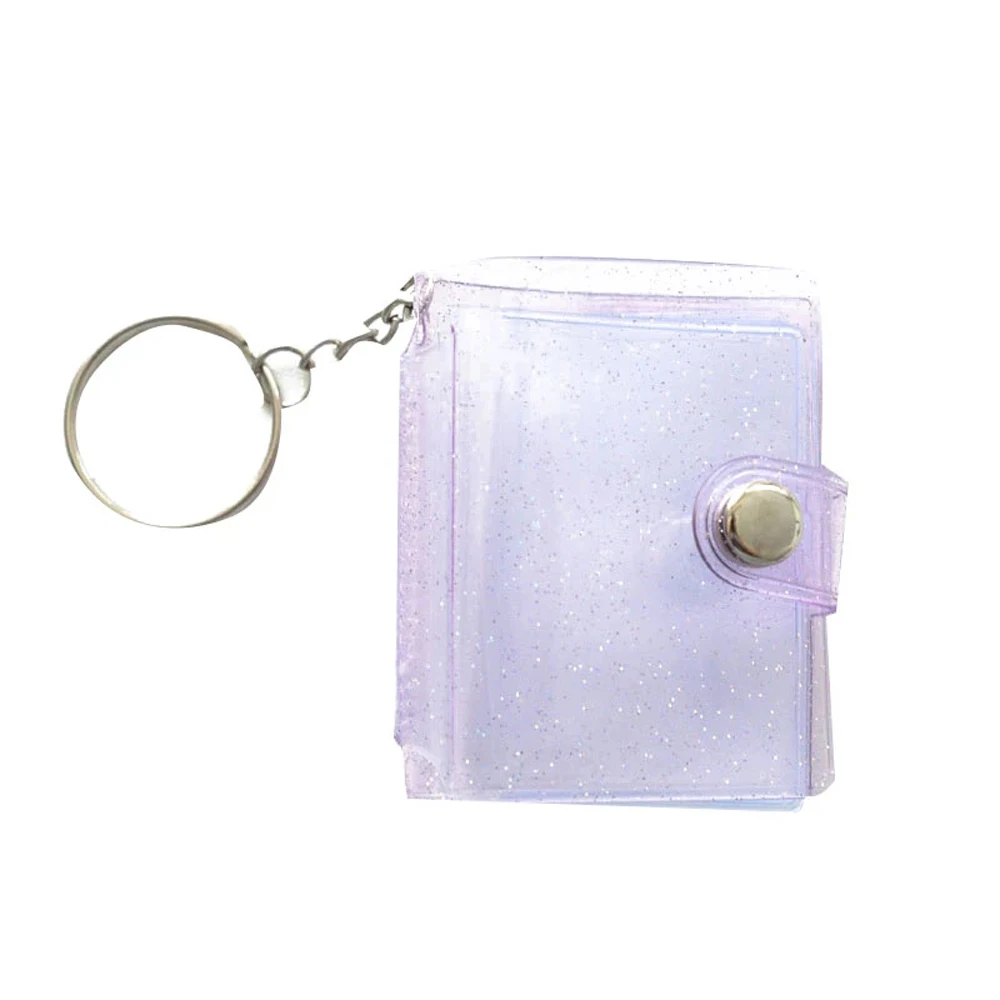 Transparent Jelly Color 2 Inch Card Stock 1 Inch Mini Photo Album Photo Card Holder Binders Albums Photos Holder Keychain