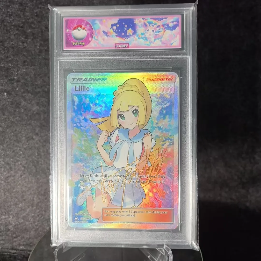 Diy Self Made Ptcg Lillie Collection Card Refraction Color Flash Ptcg Come On Lillie Rating Card Stuck Brick Anime Card Gift Toy