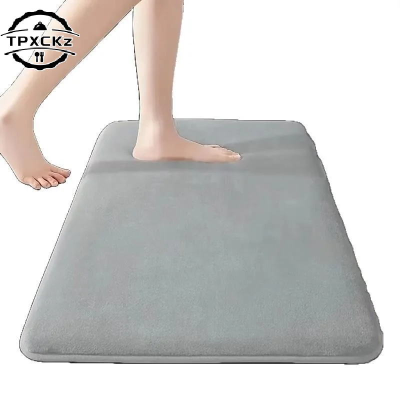 Super Absorbent Floor Mat Coral Velvet Bathroom Mat Anti Slip Door Mat Bathtub Beside Carpet Laundry Room Home Decoration