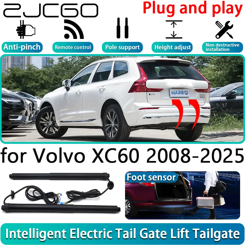 

ZJCGO for Volvo XC60 2008-2025 Car Electric Powered Tailgate Power Liftgate Automatic Tailgate System With Foot Sensor