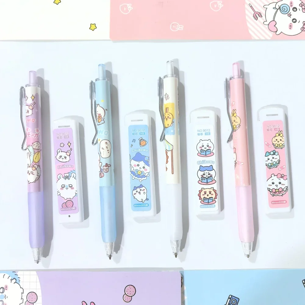 2026 Heißer Chiikawa Stylischer Automatischer Bleistift-Set Anime-Merchandise Niedlicher Mädchenhafter Schreibbleistift mit Bleistiftschutz für Schüler – Detail 4