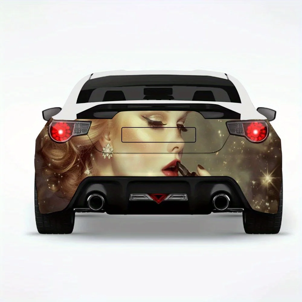 

Винтажная гламурная женская наклейка для макияжа, виниловая наклейка на заднюю часть автомобиля, водонепроницаемые самоклеящиеся виниловые наклейки для хвоста автомобиля a