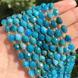 8x7mm Faceted Oval Stone Beads Natural Blue Apatite Spacer Bead For Jewelry Making Diy Bracelet Necklace Accessories 7.5''