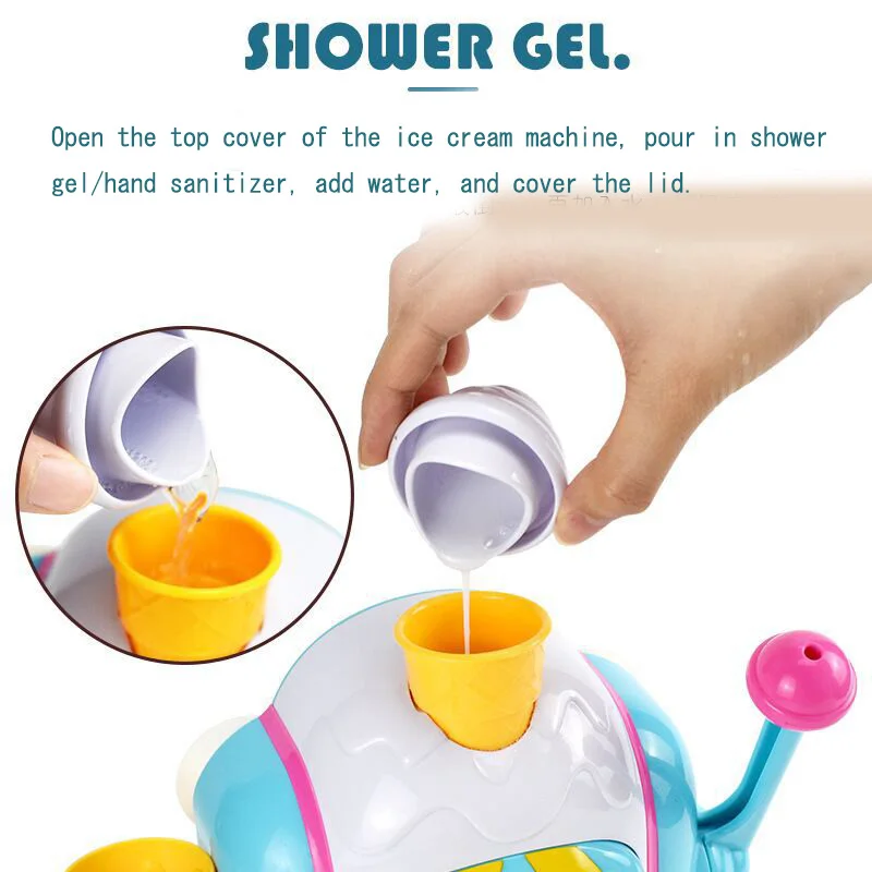 Machine à savon pour baignoire, jouets de bain pour bébé, musique, crème glacée, savon de baignoire, machine à bulles automatique pour enfants