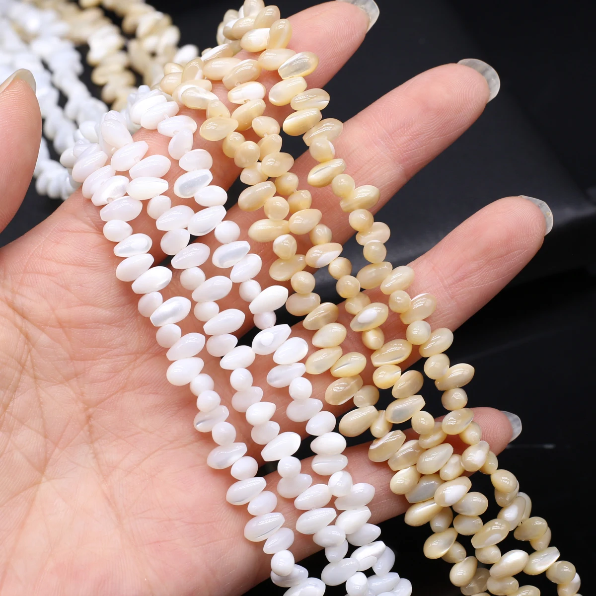 

4x8mm Teardrop-Shaped Natural Shell Semi-Finished Beads for Jewelry Making Supplies DIY Women Necklace Bracelet Accessories 36cm
