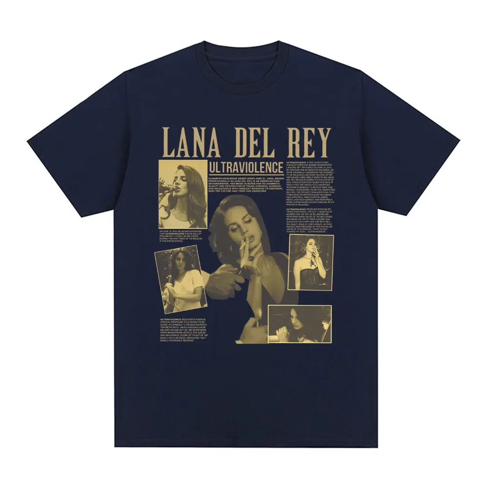 Vintage Lana Del Rey T Shirt Ultraviolence Music Album T-shirt Men Women Fashion Harajuku Oversized T-shirts Hip Hop Streetwear