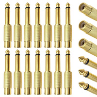 2/4/8/16PCS RCA Female To 6.35mm 1/4 Inch Male Mono TS Interconnect Audio Adapter Conversion Plug Gold Plated RCA To 1/4 Adapter