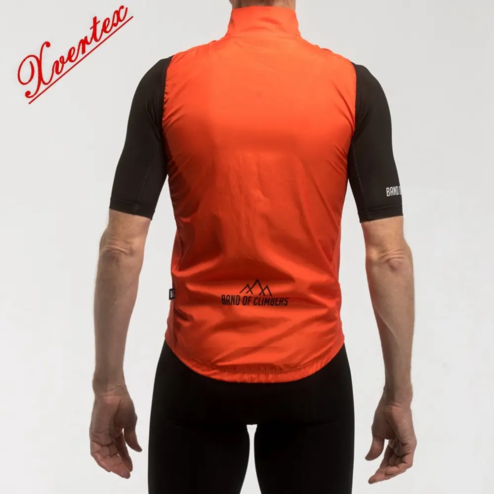 Orange Black Bicycle Gilet MTB RIDE Windproof Sleeveless Garment Cycling Vest  Road Bike Team Race  Tops Wear